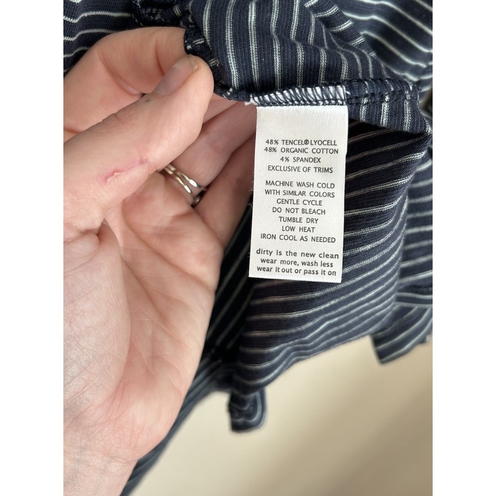 Toad & Co Windmere Dress S Striped Blue Organic Cotton Long Sleeve Casual - Picture 5 of 6